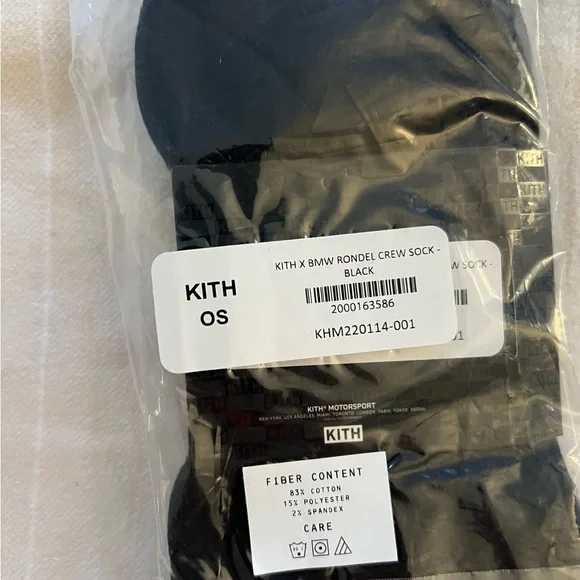 Kith for BMW Rondel Crew Socks Black FW24 One Size. Brand new with tags.